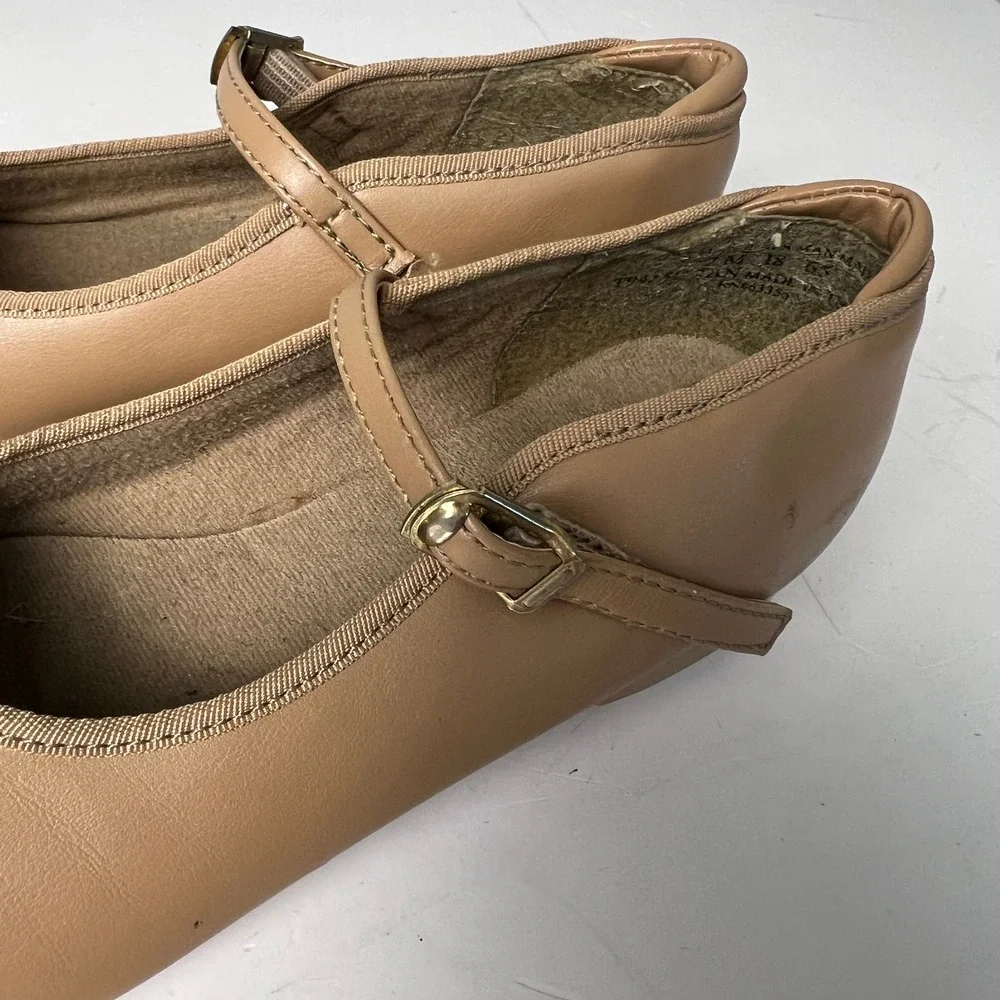 Capezio Tap Shoes Kids 2M Tan Mary Jane Buckle Strap T9415C Dance Performance